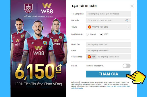 đăng ký tài khoản w88 chơi